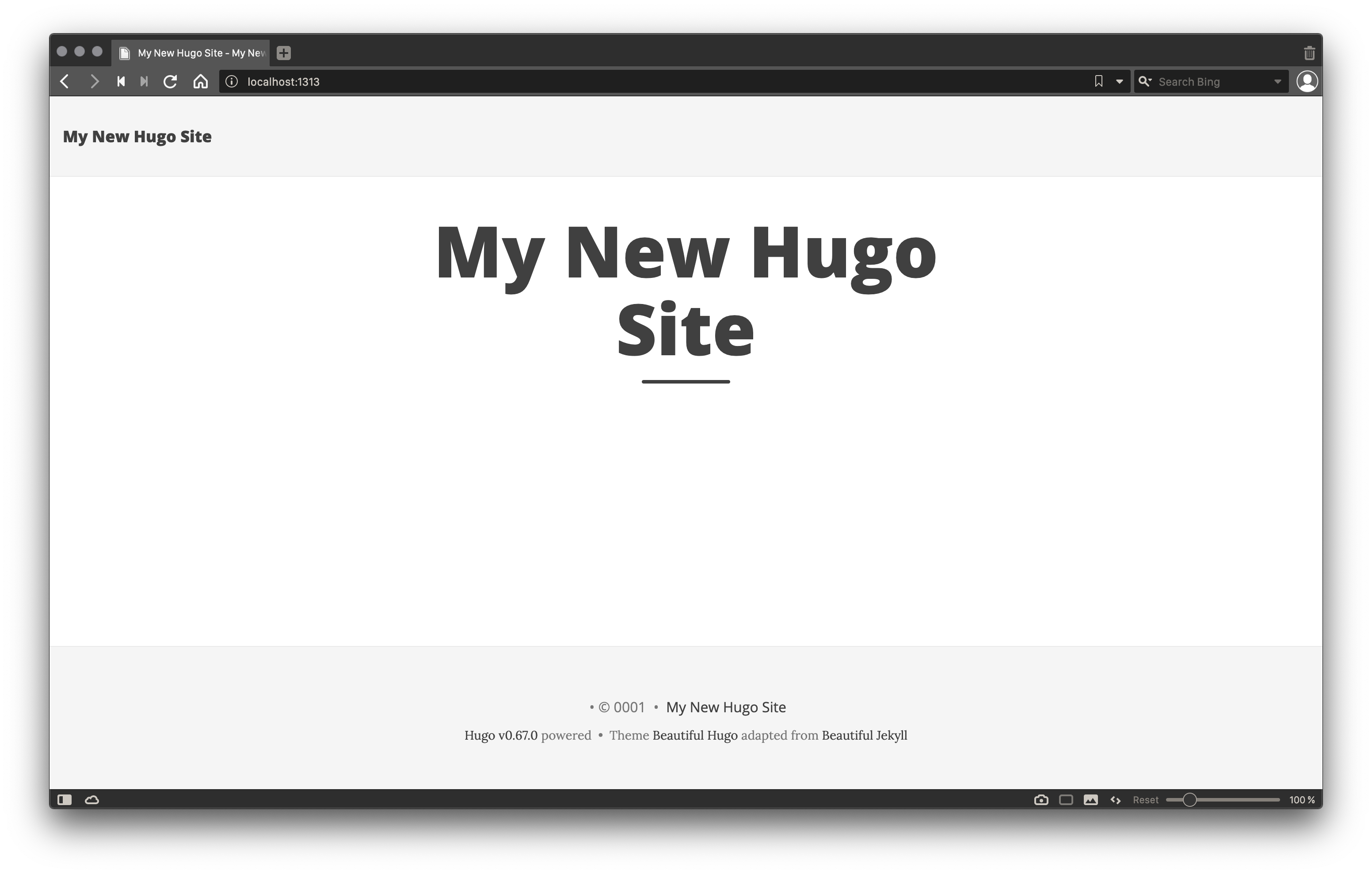Hugo first launch